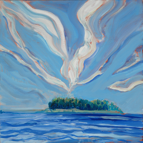 A Cloud Like a Chandelier - 18w x 18h Oil on Canvas
