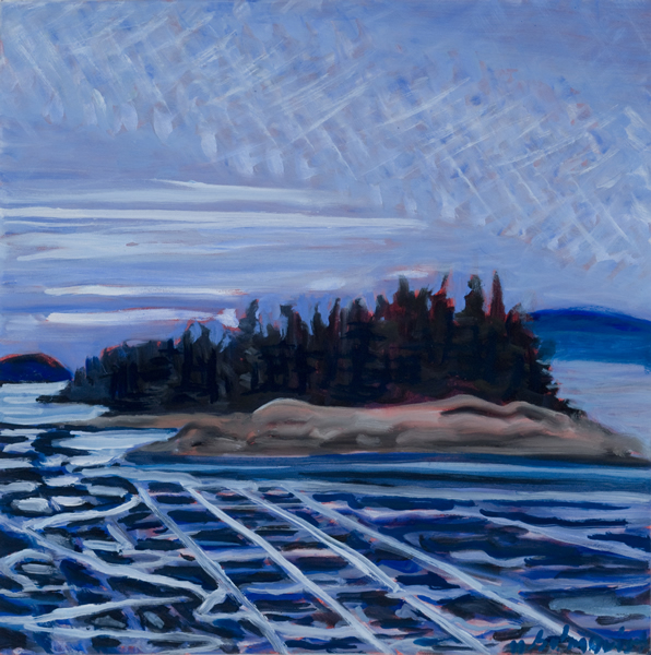Wind down Brackett's Channel - 18w x 18h Oil on Canvas