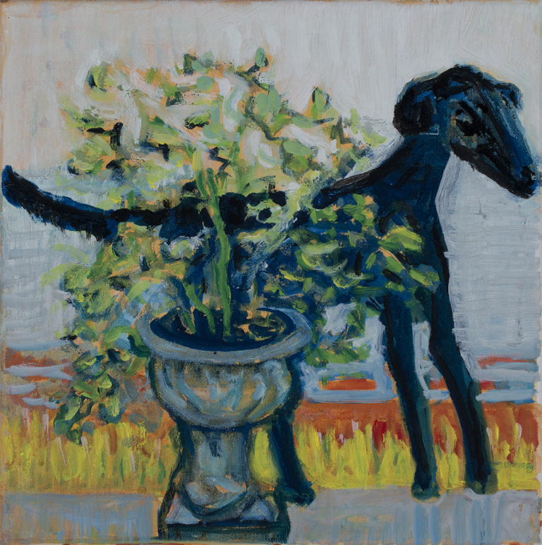 Hugo and the Urn 12 in x 12 in