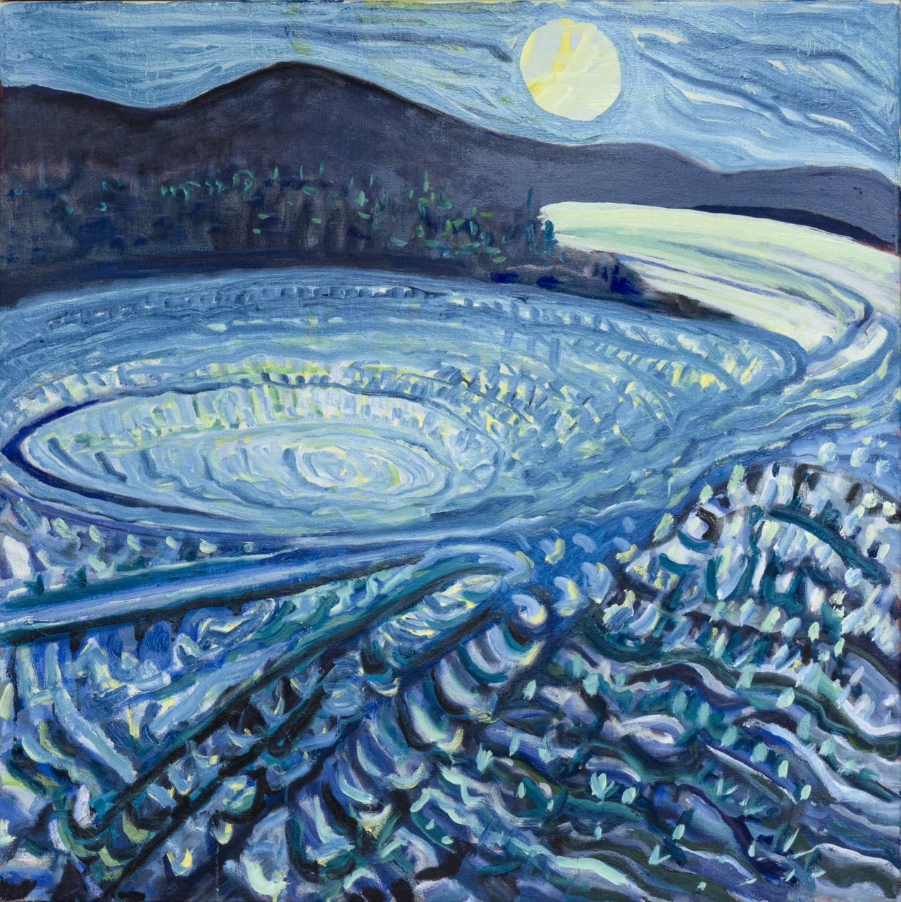 Moon Set 36 in x 36 in 2025